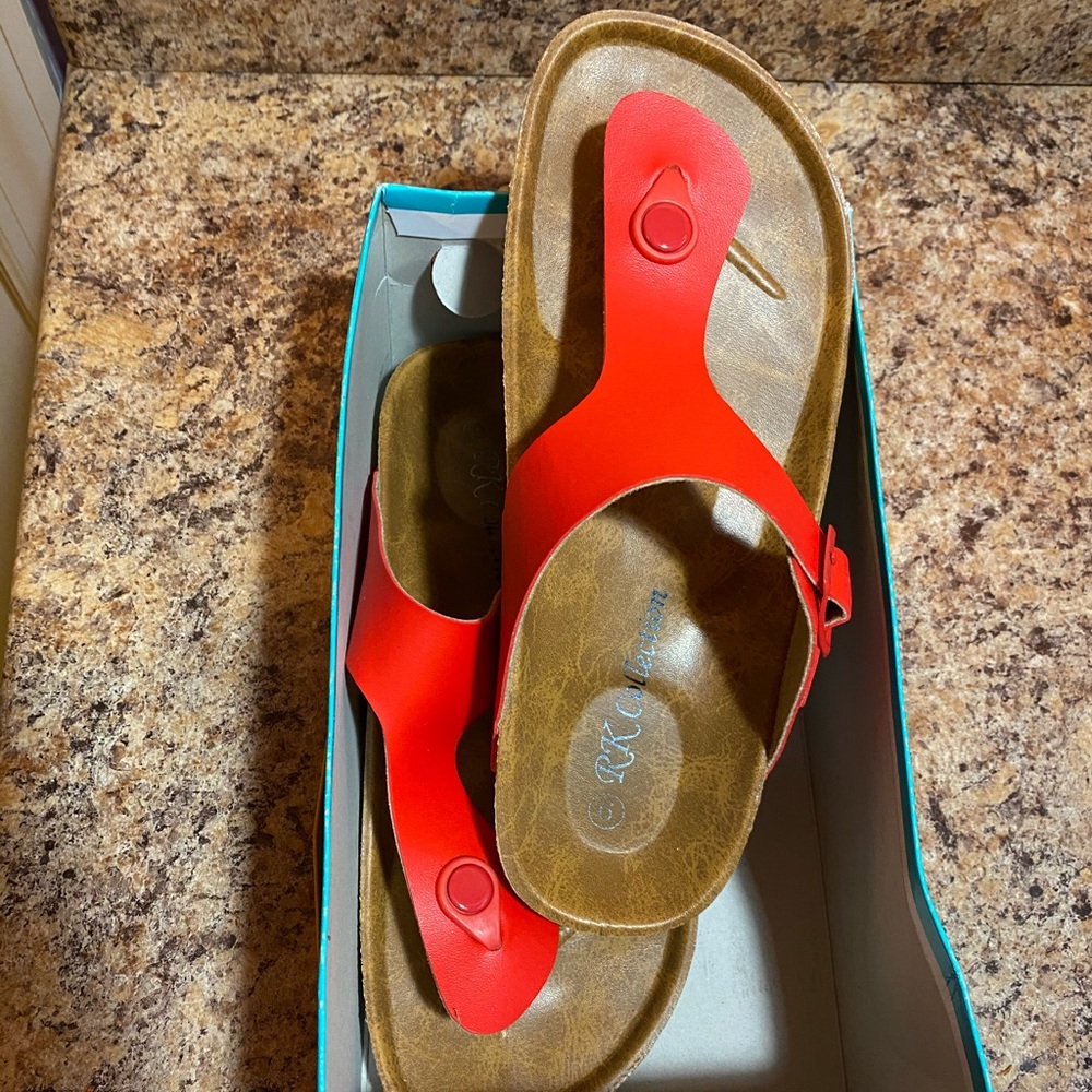NIB red sandals